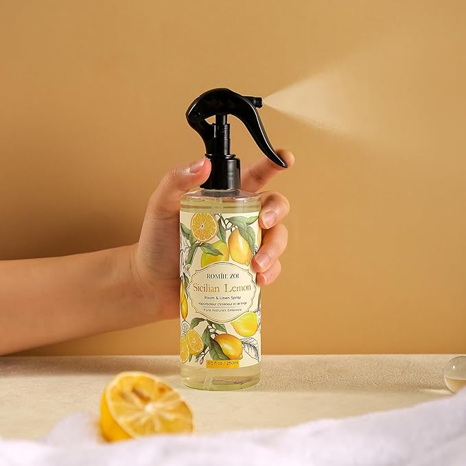 ROMIIE ZOI Room Spray Lemon, Air Freshener Spray Made with Natural Plant Extract, Scented Room Spray for Home Fragrance Fabric Spray Freshener 8.5 FL OZ
