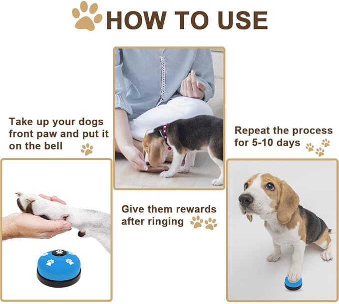 2 Pack Dog Bells, Puppy Potty Training Bell Dog Doorbell Potty Train Dog Bell for Potty Training Door Bells for Dogs to Ring to Go Outside Jingle Bells for Door Knob (Light Blue)