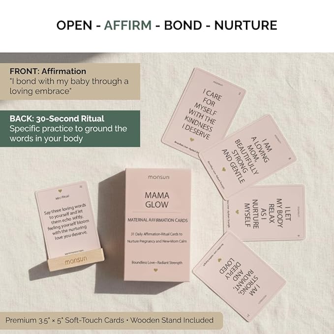 Pregnancy & Postpartum Gifts For Mom | 31 New Mom Affirmation Cards, Vanilla Candle & Oatmeal Soap. Ideal New Mom Care Package After Baby, Pregnancy Gifts for Expecting Mom, Baby Shower Gifts for Mom