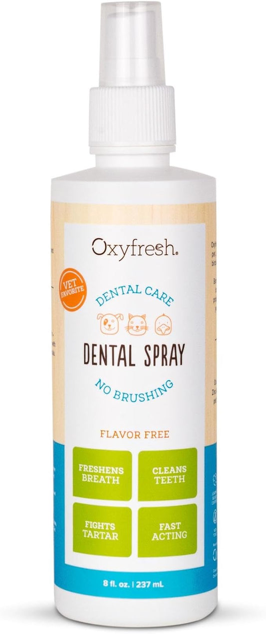 Oxyfresh Advanced Cat & Dog Breath Spray – Instant Pet Breath Freshener: Easy No Brushing Teeth Cleaning Solution – Fight Plaque, Keep Teeth & Gums Healthy