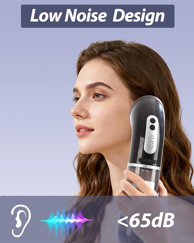 Upgraded Ear Wax Removal Kit, One Piece Waste Tank - Ear Irrigation Flushing System with 4 Modes & 8 Nozzles - IPX7, Safe and Effective Electric Ear Cleaner for Family Use, Type-C (Gray)