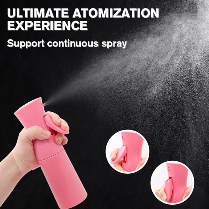 Empty Spray bottles, Spray Water Bottle Fine Mist Refillable, Continuous Spray Bottle for Hair, Skin Care, Planting, Showering Pets, Travel, Cleaning & Home (Pink 2Pack