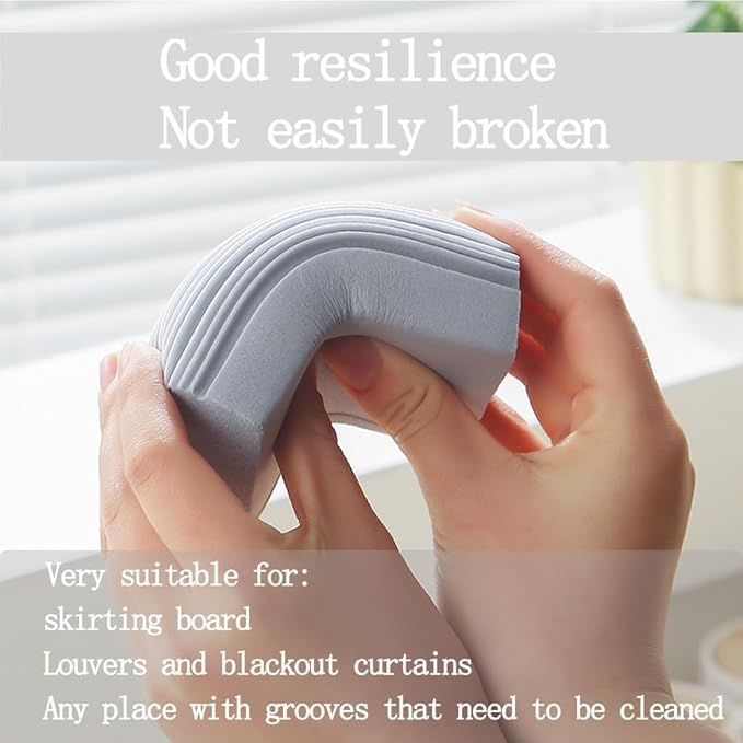 4-Pack Damp Duster Sponge, Clean Everywhere Easily- Clean Blinds, Baseboards, Washbasin, Glass, Sofa, Railings, Wood, Stain, Pet Hair, Mirrors(Grey)