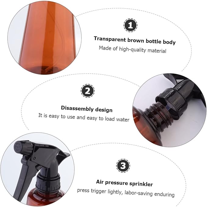 Veemoon 750ML Spray Bottles with Fine Mist Nozzle - Refillable Trigger Sprayer for Hair -