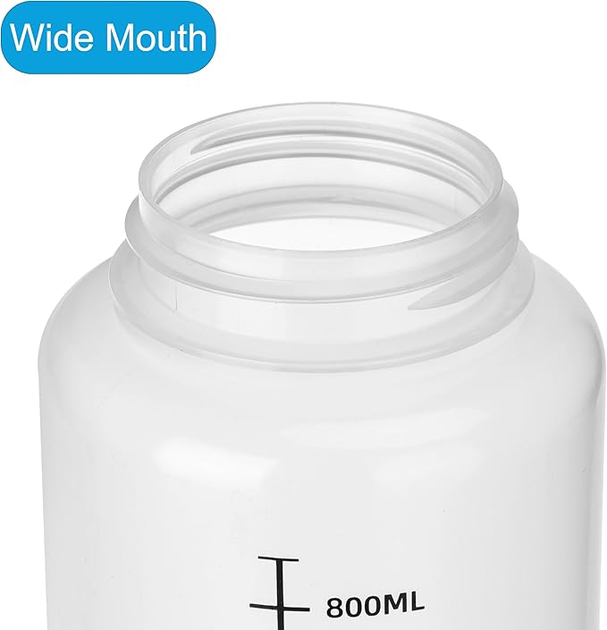32oz/1000ml Wide Mouth Plastic Bottles, Graduated Food Grade Leak Proof PP Containers Jars with Airtight Lids for Water Sample Lab Reagent Liquid Medicine Storage (Transparent,30 * 1000ML)