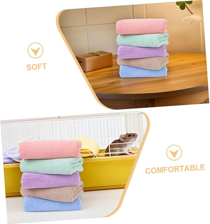 10pcs Small Animal Fleece Bedding Pads Soft Washable Guinea Pig Cage Liners Multipurpose Pet Blankets and Pee Pads for Hamsters Chinchillas Rabbits