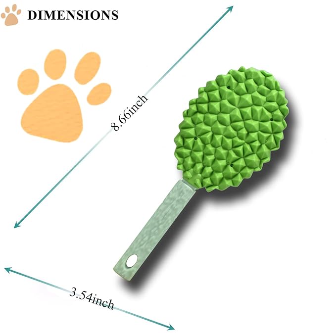 Cat Brush for Shedding Dog Brush Hair Cleaning Comb Bath Massage Tool for Shedding & Grooming, Remove Loose Hair, Durian Shape, Silicone Bristles (Green)