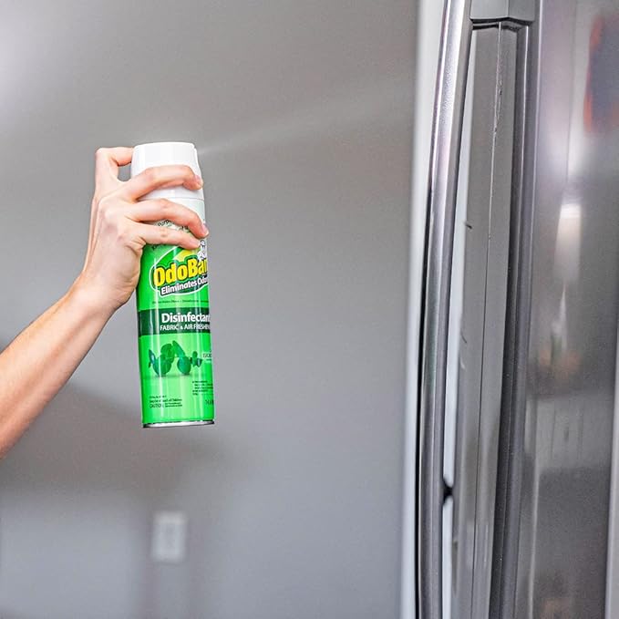 OdoBan Ready-to-Use 360-Degree Continuous Spray Disinfectant & Harsh Aroma Eliminator, Fabric and Air Freshener, Made in the USA, Original Eucalyptus Scent, 14.6 Ounces