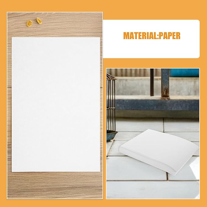 100 Sheets Disposable Birdcage Liners Absorbent Precut Paper for Parrot Parakeet Macaw Birds Portable Lightweight Easy Replacement Cage Bottom Liners