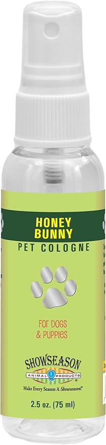 Showseason® Honey Bunny Dog Cologne 2.5 oz | Travel Size | Dog Perfume Long Lasting | Deodorizing Spray