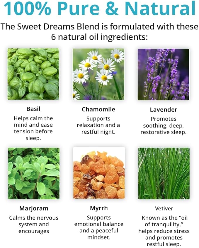 Wild Essentials Sweet Dreams Essential Oil Bundle – 100% Pure Sleep & Relaxation Blend – Roll-On, Aromatherapy Inhaler, Pillow/Room Spray & Essential Oil, USA Made