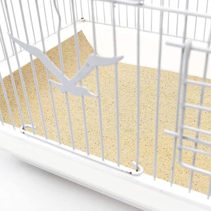 40PCS Gravel Liner Paper for Bird Cage,11x17 In Bird cage Liner Paper-Gravel Paper Special for Bird Cage in Sea Sand,Parrot Cage Sandpapers Cushion Pad Pet Bedding Accessories (40PCS 11 x 17 Inch)