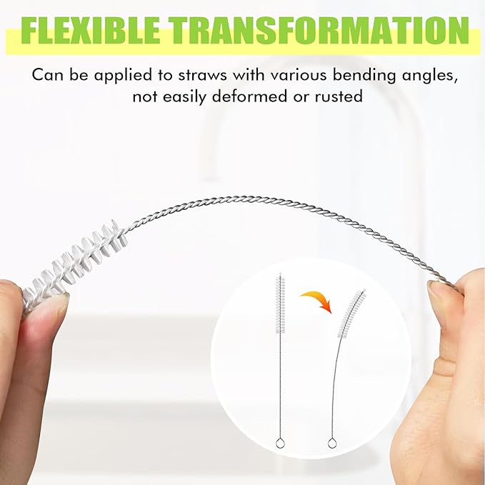 INVODA 24 PCS Sponge Nipple Bottle Brushes, Baby Bottle Brush with 8 PCS Nipple Cleaner, 8 PCS Replacement Heads and 8 PCS Straw Brushes (White)