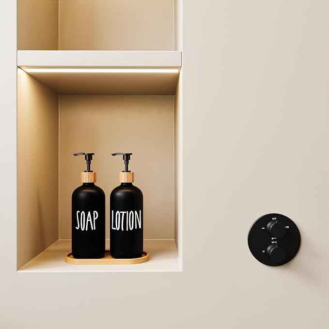 Dish Soap Dispenser for Kitchen Sink.Glass Hand Soap Dispenser, Modern Farmhouse Decor for Bathroom,Kitchen Sink Decor