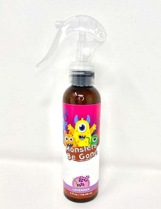 Monsters Be Gone Body and Linen Spray Lavender Odor Neutralizer Natural Non-Toxic Child Confidence Builder Room Freshener