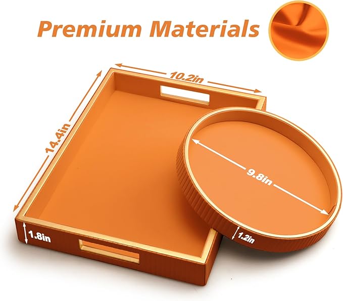 SANZIE Leather Tray Desktop Storage Organizer Premium Serving Tray Decorative Tray Valet Tray for Sundries Cosmetics Phone Wallet Cutlery