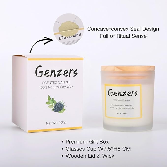 BlackBerry Bay Scented Candle Set,Wood Wick Crackling Candles,Soy Wax Jar Candle Clean Burning 36 Hours,Xmas Candles Table Decorations,Cedarwood Grapefruit Scent Vegan Candle for Fall