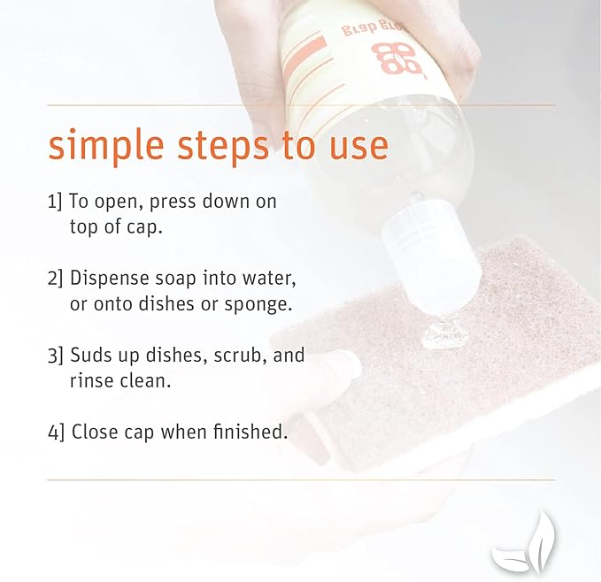 Grab Green Liquid Dish Soap, 16 Ounce (Pack of 3), Tangerine Lemongrass Scent, Biodegradable, Plant and Mineral Based, Removes Grease, Gentle on Hands