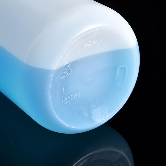 1000ml Plastic Reagent Bottle,Wide Mouth Reagent Bottle with Caps Designed for Laboratories,Classrooms (Nature，30 * 1000ML)
