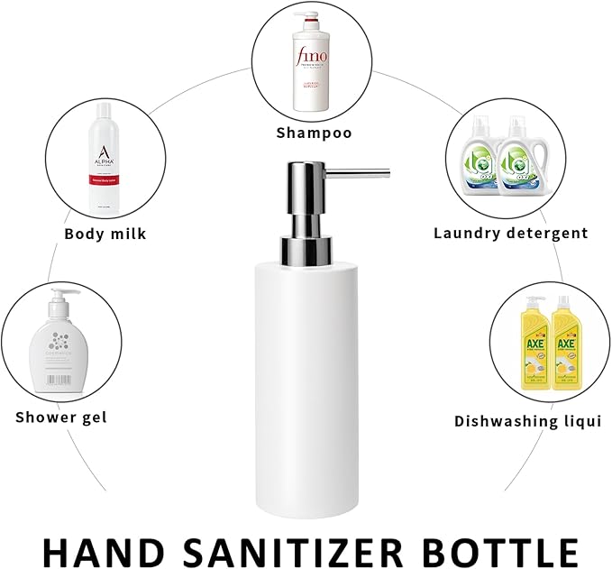 Soap Dispenser with Liquid Pump Hand Lotion Dispenser Ceramic for Shampoo Bathroom Kitchen 11oz
