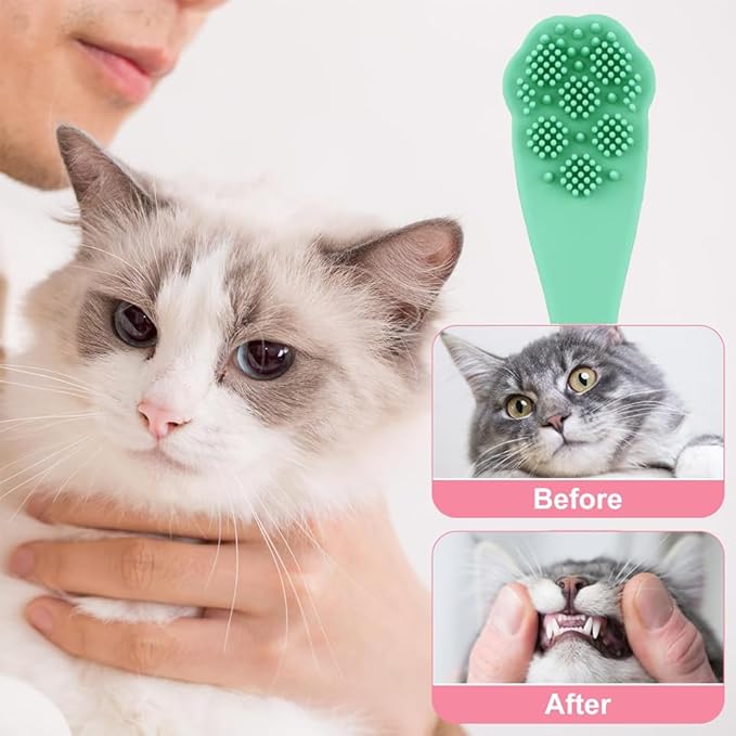 2Pcs Static Pet Hair Removal Glove, Reusable Electrostatic Pet Cat Dog Hair Remover Grooming Gloves Brush Tool for Couch, Furniture, Carpet, Car Seat,Dog Combs for Grooming Matting,Finger Toothbrush