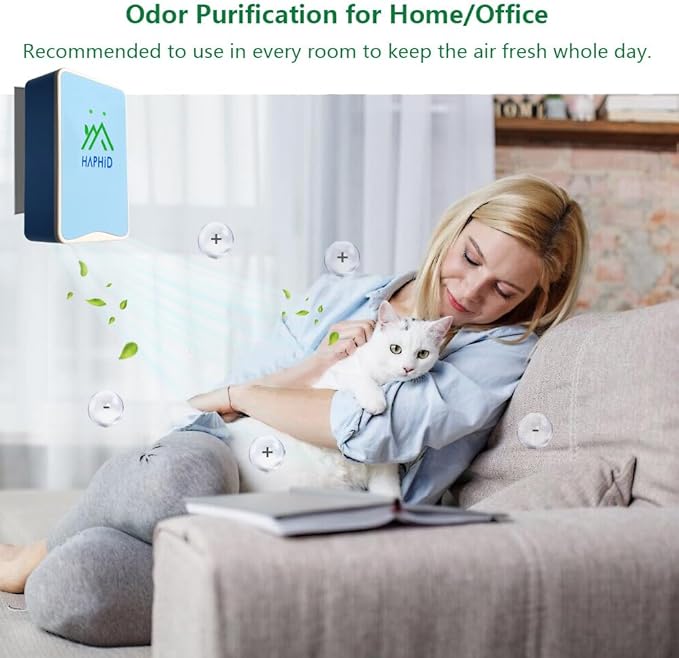 Ionizer Air Purifier/Plug In Air Purifier [Upgraded] with Ion Technology, Cat Litter Deodorizer Odor Eliminator for Purifying Pet Odors, Various Smell, Etc(Blue,2-Pack)