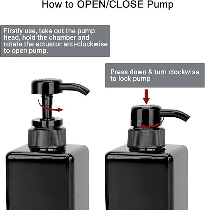 Suream 22oz/650ml Large Plastic Pump Bottles for Shampoo, Bathroom Shower Dispensers, Empty Refillable Cosmetic Pump Dispenser for Lotion, Creams, Body Moisturizer, Massage Oil, Hand Wash, Soap, Black