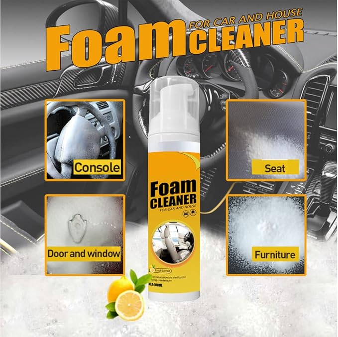 2 PCS Multipurpose Foam Cleaner Spray, Foam Cleaner for car and House, Leather Decontamination, Multi-Functional Foam Cleaner, All-Purpose Household Cleaners for Car and Kitchen