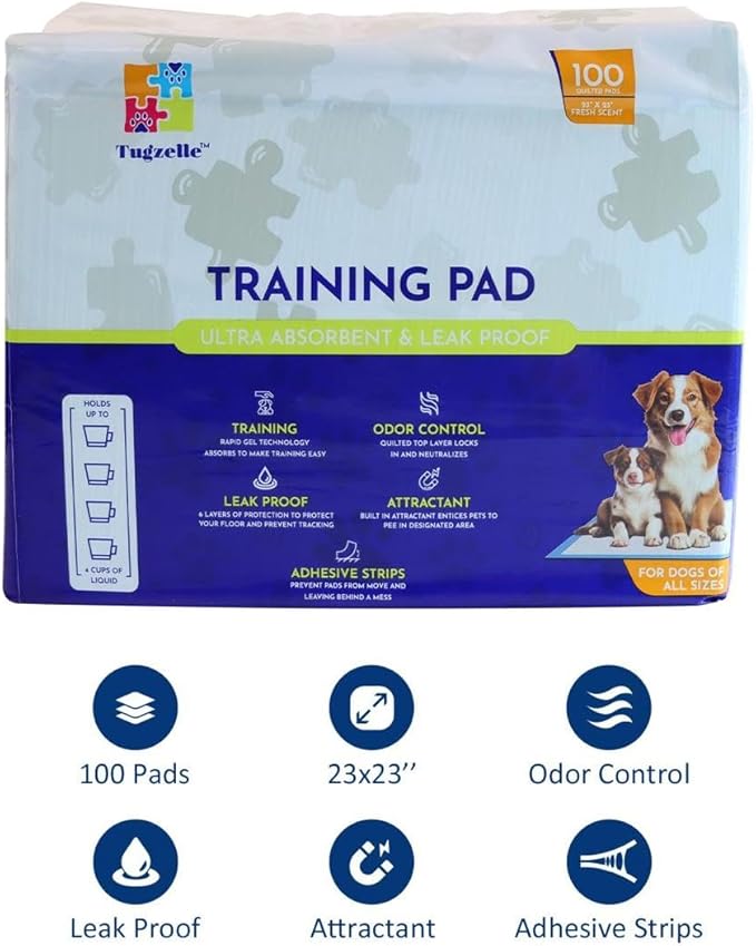 Fresh Scent Pet Training Pads - Ultra Absorbent Pads for Dog Cat Puppy Leak-Proof, Odor Control Pee Pads – Quick Dry Potty Pad for Puppies, Small Dogs, and Senior Pets (23" x 23", 100 Count)