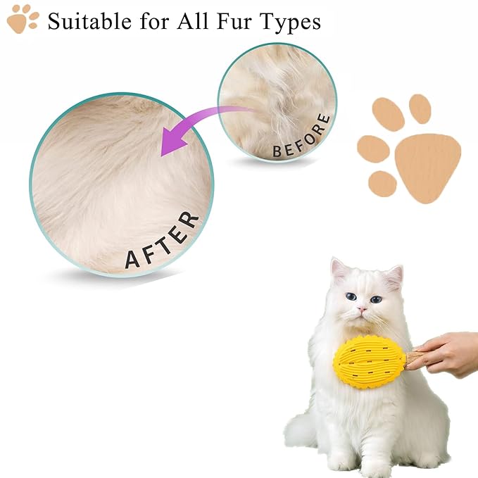 Cat Brush for Shedding Dog Brush Hair Cleaning Comb Bath Massage Tool for Shedding & Grooming, Remove Loose Hair, Durian Shape, Silicone Bristles (Green)