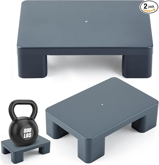 2 Pack Dunnage Rack, 23.62" Long x 19.69" Wide, 4.72" Height Plastic Dunnage Rack, 1500+ Pound Capacity Storage Commercial Food Service Storage in Restaurant Kitchens Shop, Gray