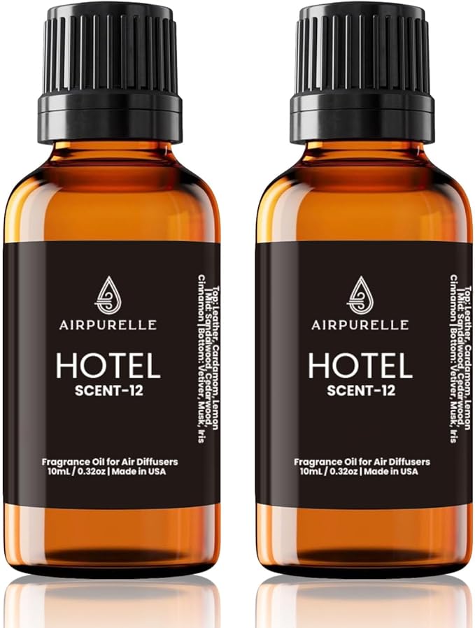 Hotel Diffuser Oil Scent-12 Sumptuous Leather Warm Sandalwood Iris Fragrance Oil for Ultrasonic and Waterless Diffusers DIY 2 Pack (2 * 0.34 fl oz) My Way Scent