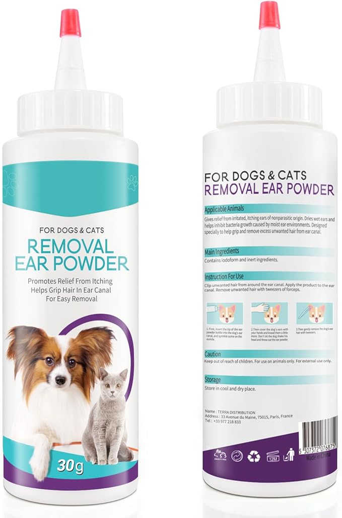 ALIVO Dog Ear Cleaner, Ear Cleaning Powder for Dogs & Cats Ear Infection, Pet Ear Powder Supports Dog Ear Infection Relief, Soothes Itchy Ears & Relieve Scratching, Dog Ear Care Cleaning Powder - 30g