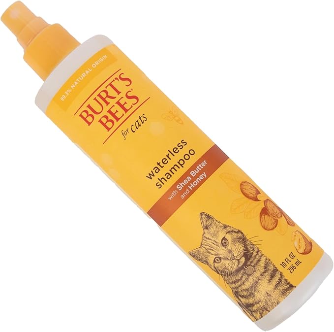 Burt's Bees for Pets Waterless Cat Grooming Spray with Shea Butter and Honey, 99.3% Natural Origin Formulas, Dry Shampoo, Kitten Supplies, 10oz