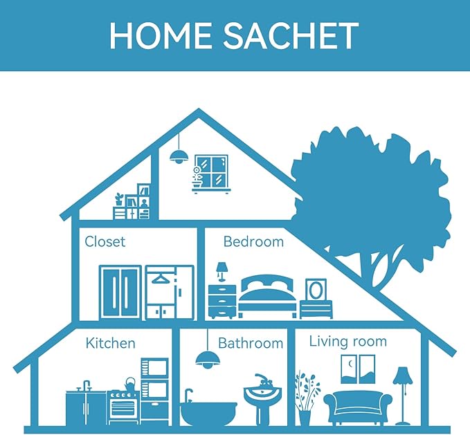 MYARO 20 Packs Fresh Linen Sachets for Drawer and Closet, Long-Lasting Sachets Bags Air Freshener Fresh Scents, Potpourri Bags Home Fragrance for Lover