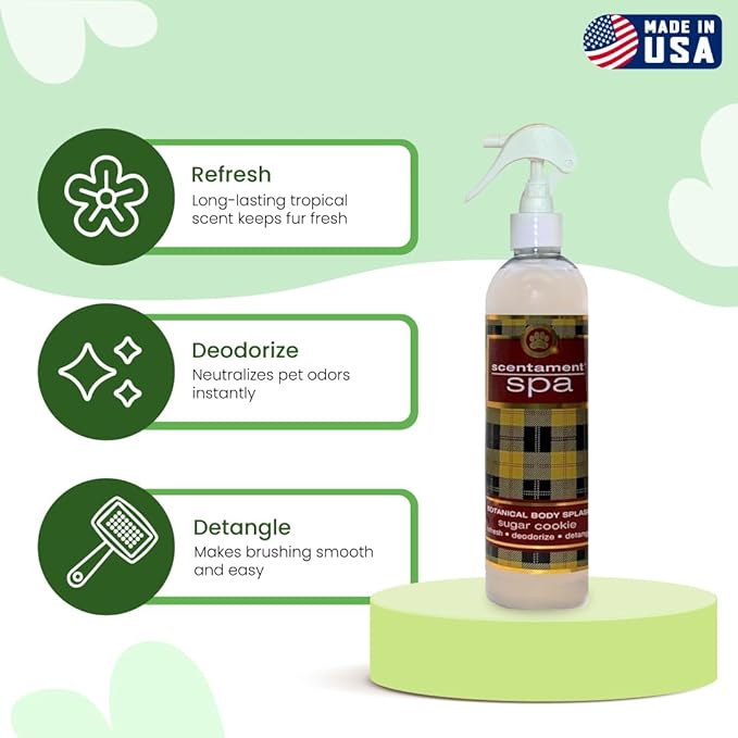 Best Shot Scentament Spa Botanical Body Splash for Dogs & Cats, Dog Cologne, Deodorizing Spray, Conditioning Pet Grooming Mist & Dog Detangler Spray, Apricot Lily Scent, 8 fl oz