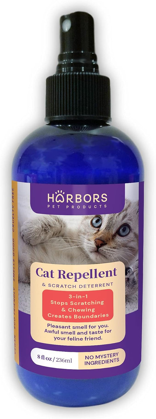 Harbors Cat Scratch and Chewing Deterrent Spray - 8 oz / 236 ml | Formulated with Essential Oils | 100% Satisfied or Return