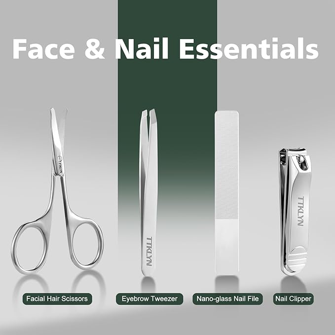 Manicure Kit for Women, Stainless Steel Nail Kit with PU Leather Case, Precision Pedicure Tools for Feet