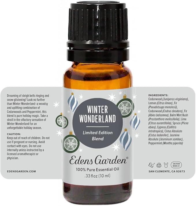 Edens Garden Winter Wonderland Essential Oil Blend- 100% Pure Premium Grade, Undiluted, Natural, Therapeutic, Aromatherapy, The Best for Diffusing, Candle, Laundry, Humidifiers 10 ml (.33 fl oz)