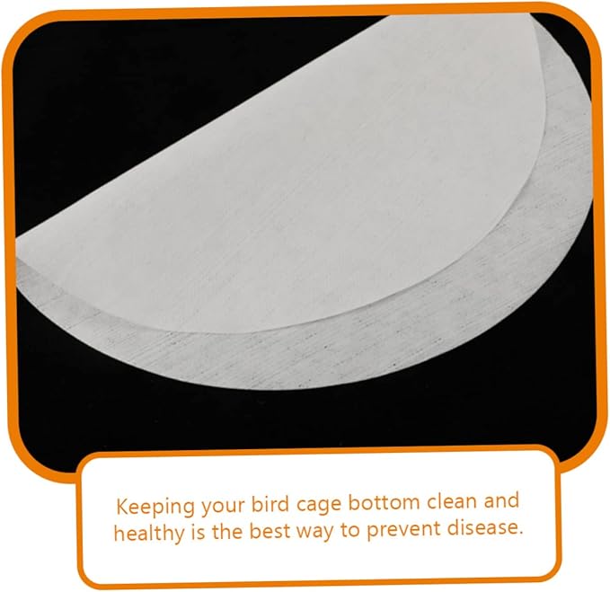 100pcs Round Bird Cage Liners Absorbent Cushions for Parrots Non-Woven Lining Mats Diameter Safe for Birds Daily Essential