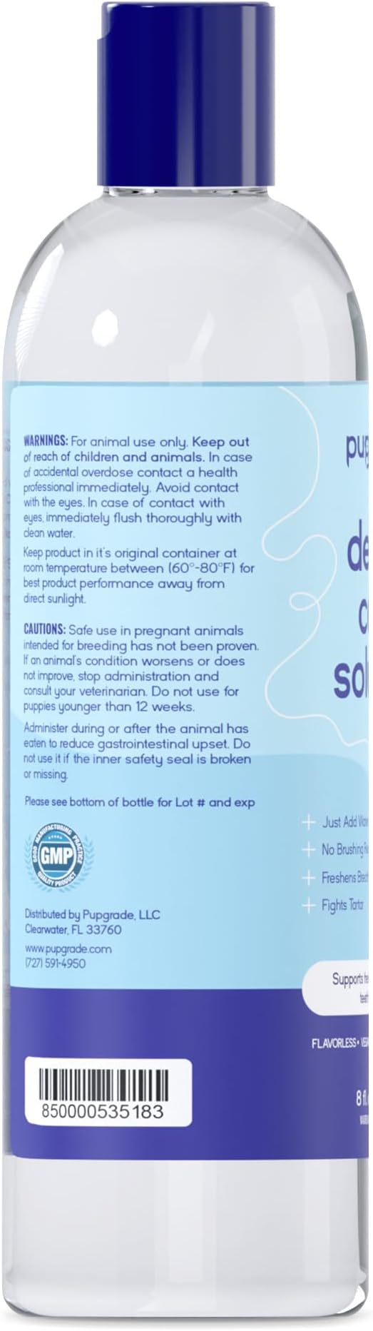 PupGrade Dental Care Water Additive Solution - Advanced Oral Care for Dogs - Dental Rinse for Fresh Breath to Fight Against Bad Breath, Plaque, and Tartar