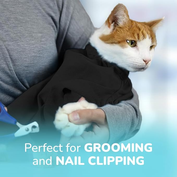 Cat-in-the-Bag Cozy Comfort Carrier - Large Charcoal Cat Carrier Soft and Pet Carrier for Nail Clipping, Vet Visits, Medication Administration, Dental Care, and Traveling