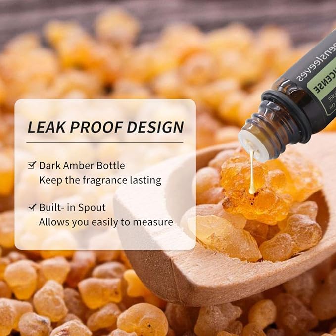 GREENSLEEVES Rose Frankincense Essential Oil Set, 2 x 10ml Pure Plant-Based Fragrance Oil for Aromatherapy, Essential Oils for Diffuser, Massage, Bath Bomb, Scented Candle Soap Making