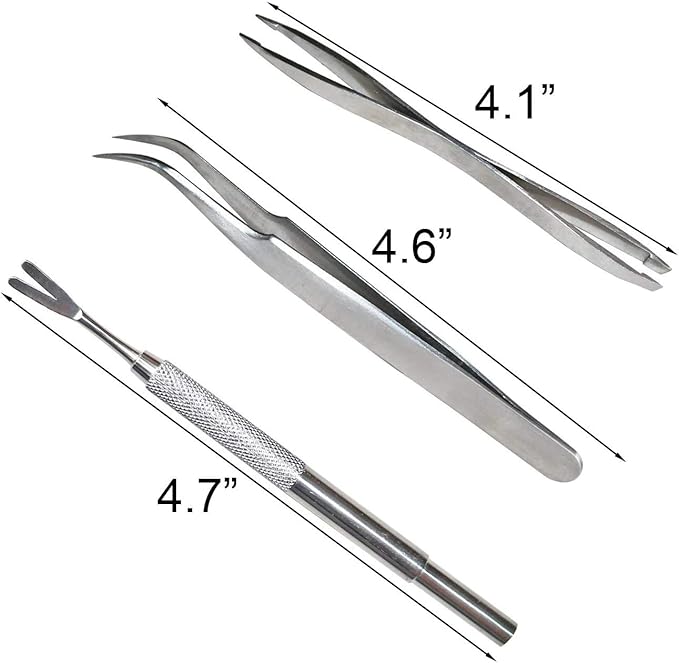 3 Pack Tick Remover Tool Set Stainless Steel Tick Remover Kit for Cats and Dogs
