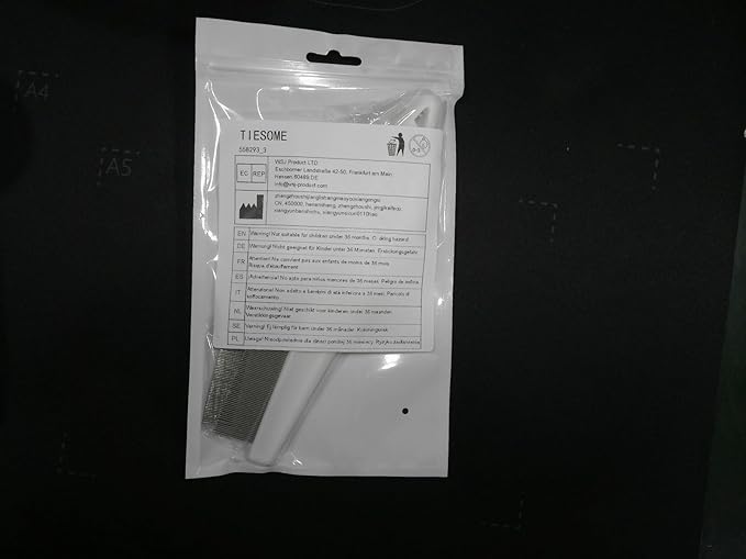 TIESOME 2PCS Stainless Steel Flea Comb for Dogs Cats, Tear Stain Remover Promotes Hair Growth Removes Loose Hair Fleas Dual-Size Groom Brush for All Breeds