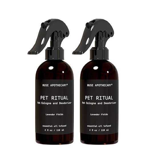 Muse Apothecary Pet Ritual Pet Cologne Spray for Dogs - Dog Perfume Spray Long Lasting After Bath - Pet Perfume for Dogs - Essential Oils Infused - 4oz, Lavender Fields