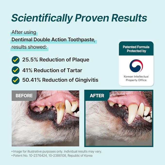 Dentimal Double Action Enzymatic Pet Toothpaste for Dogs & Cats, with Pear Stone Cells to Clean Teeth, Remove Plaque & Tartar, Freshens Breath, Gum Care, Safe for Puppies and Kittens, 2 fl oz