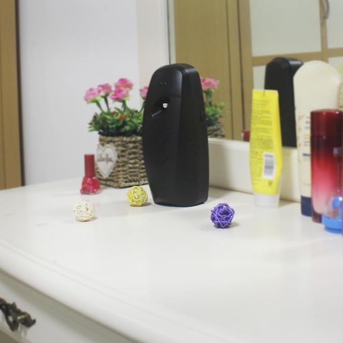 Automatic Air Freshener Spray Dispenser (2-Pack) ，Free Standing or Wall Mounted Automatic Aerosol Spray Dispenser Adjustable Aromatherapy Machines for Bedrooms, Bathrooms,Offices, Hotels (Black)