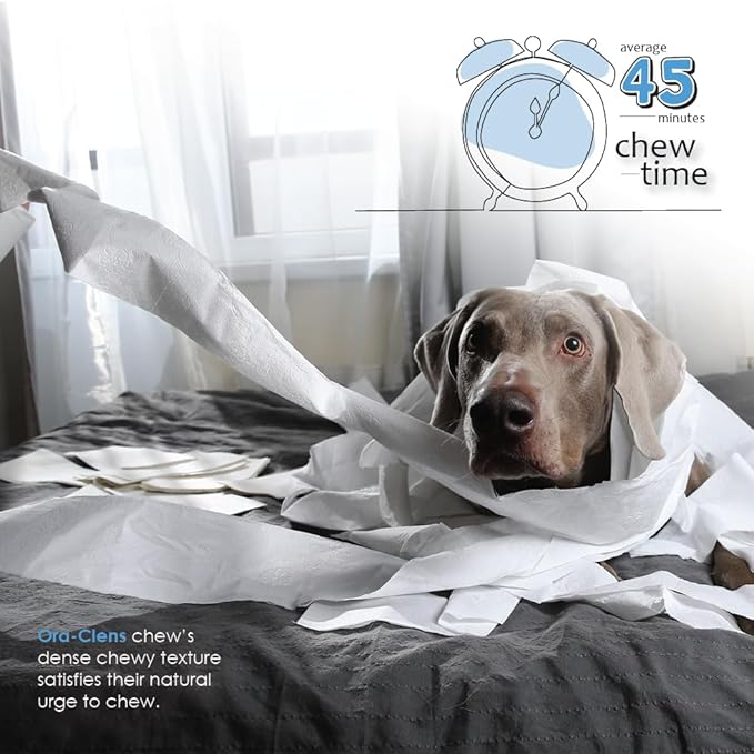 Oral Hygiene Chews for X-Large Dogs-Enzymatic Dental Treats for Daily Oral Care, Cleans Teeth and Freshens Breath, Reduces Plaque, Bacteria and Tartar Build Up Without Brushing-15 Chews