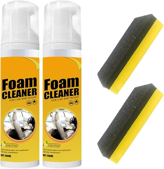 2 PCS Multipurpose Foam Cleaner Spray, Foam Cleaner for car and House, Leather Decontamination, Multi-Functional Foam Cleaner, All-Purpose Household Cleaners for Car and Kitchen